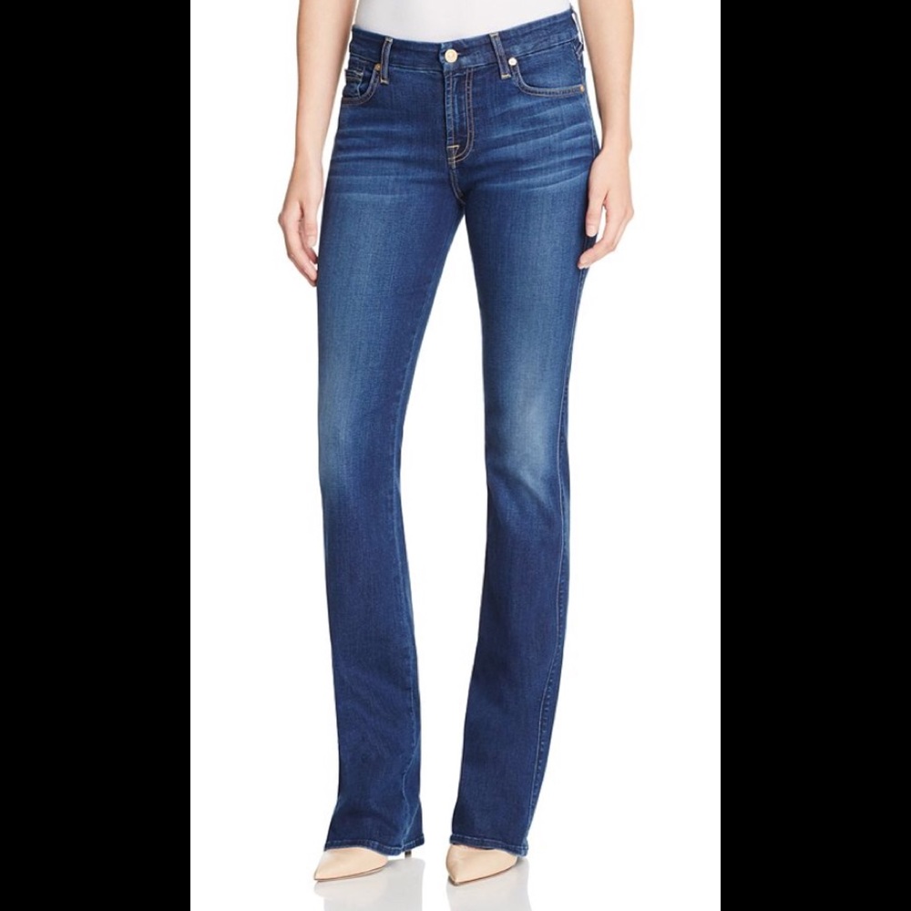 7 FOR ALL MANKIND Regular Fit Kimmie Jeans, Size 24, Boot Cut, Mid-Rise, NEW